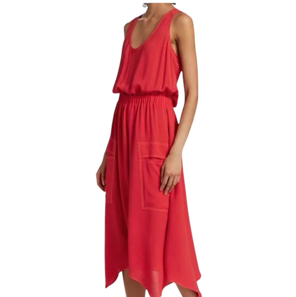 Ramy Brook Embellished Hallie Sleeveless Asymmetric-Hem Midi-Dress...Size Medium